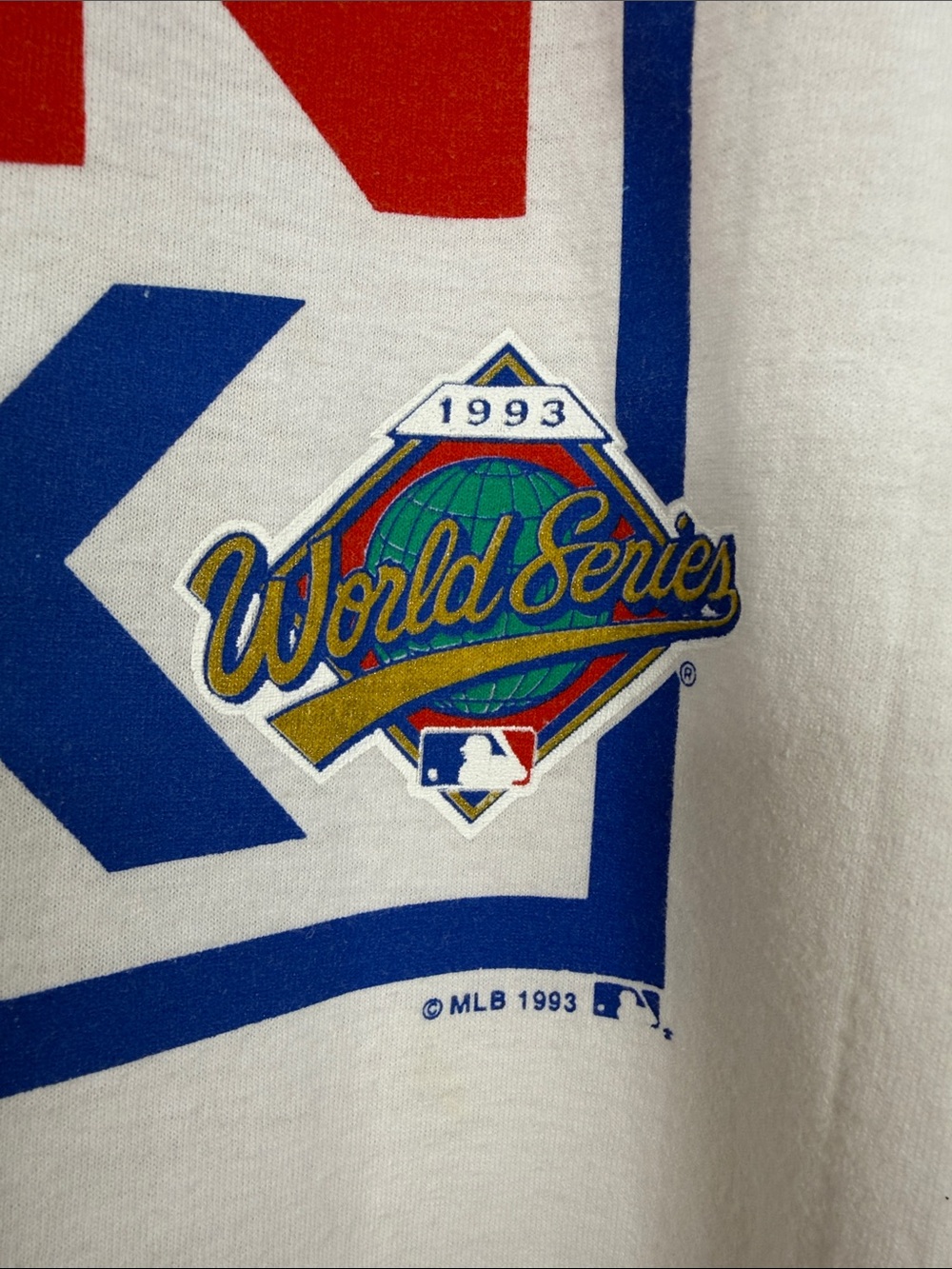 Vintage Toronto Blue Jays T Shirt Mens XL 90s World Series Baseball Crew Neck - Picture 7 of 13